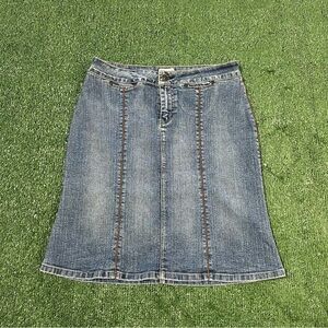No Boundaries Y2K vintage Classic Blue Denim A-Line Skirt